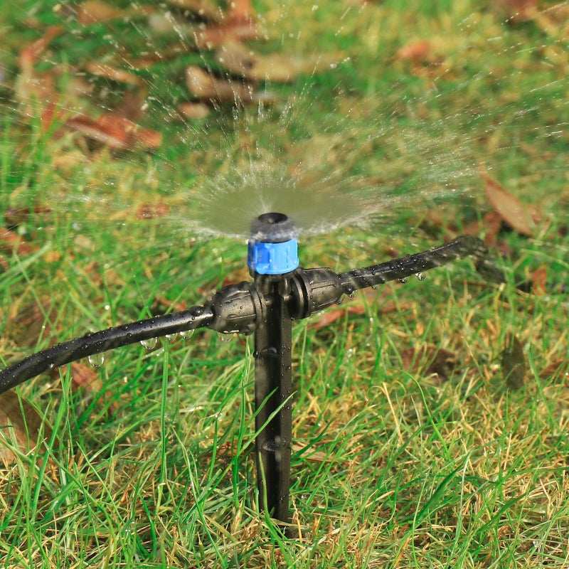 FULAIERGD Drip Irrigation Emitters Fan Shape with Stake Adjustable 360Deree Fan Sprayer with Lock Barbed Ideal for (4-7mm) Garden Hose Watering System(25Pcs Drip Irrigation Blue) - Image 5